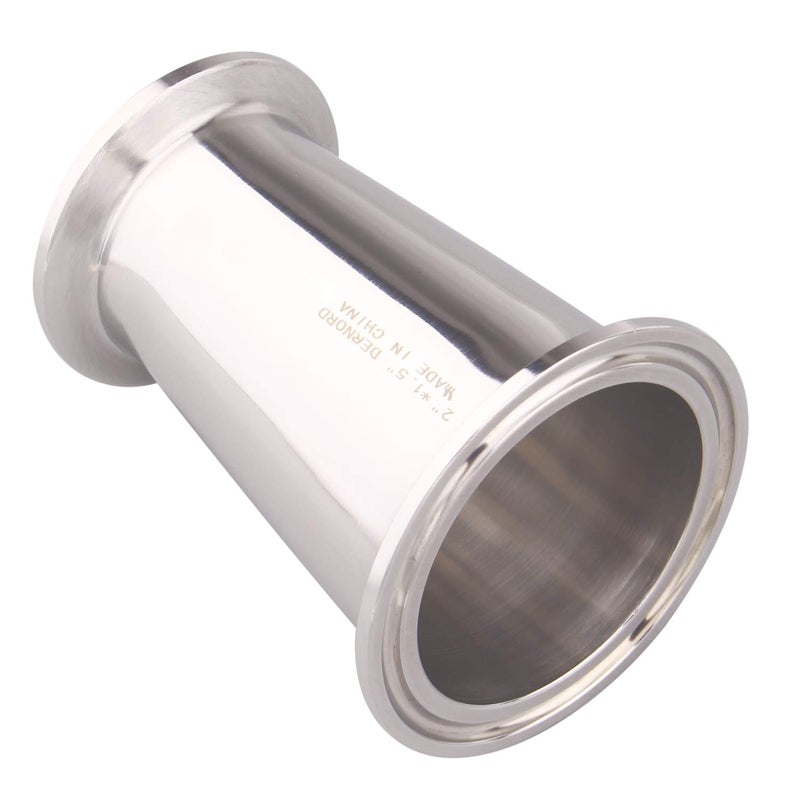 DERNORD Eccentric Reducer Tri clamp Sanitary Fitting 2 inch x 1.5 inch SS304 - Image 3